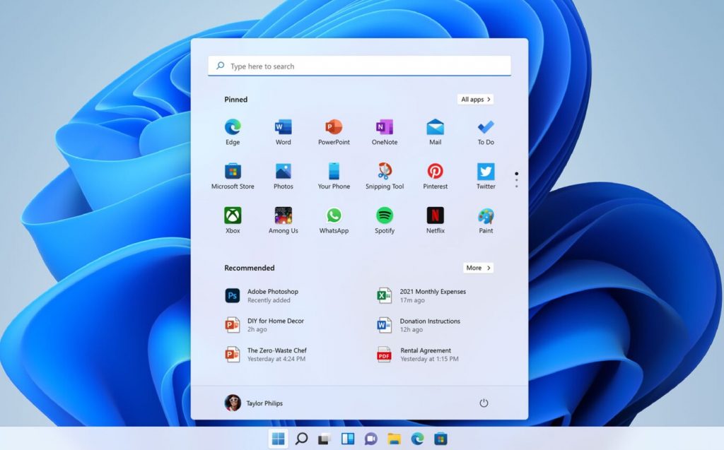 Windows 11 menu 